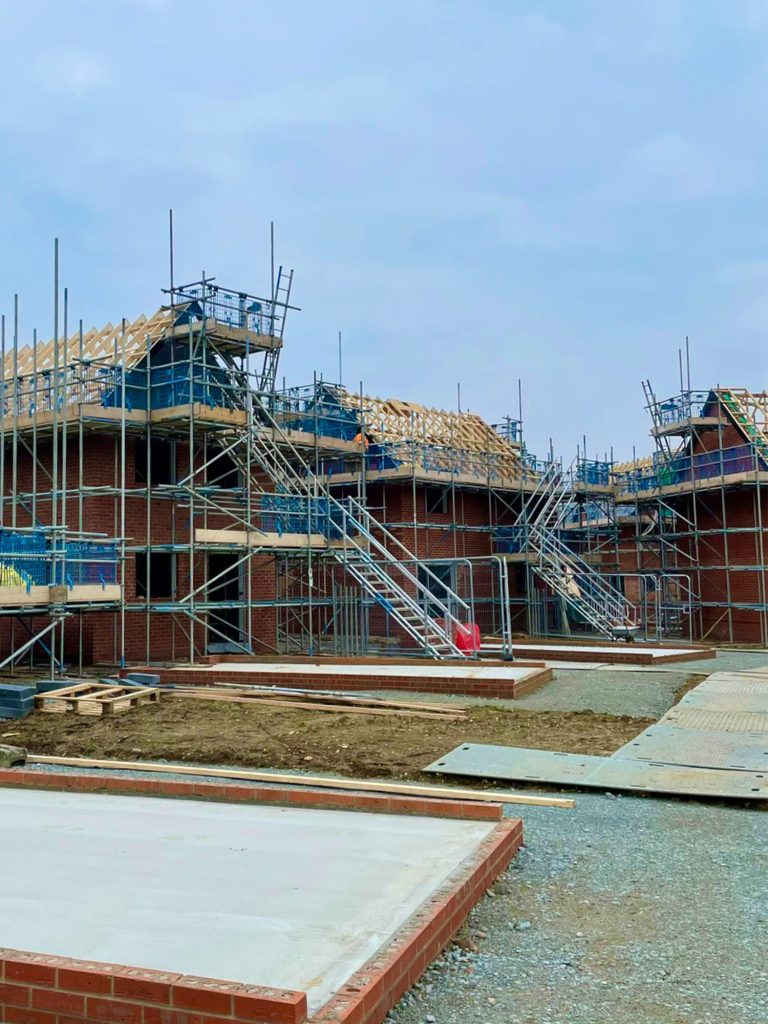 An Anglian scaffolding job erected at housing development site