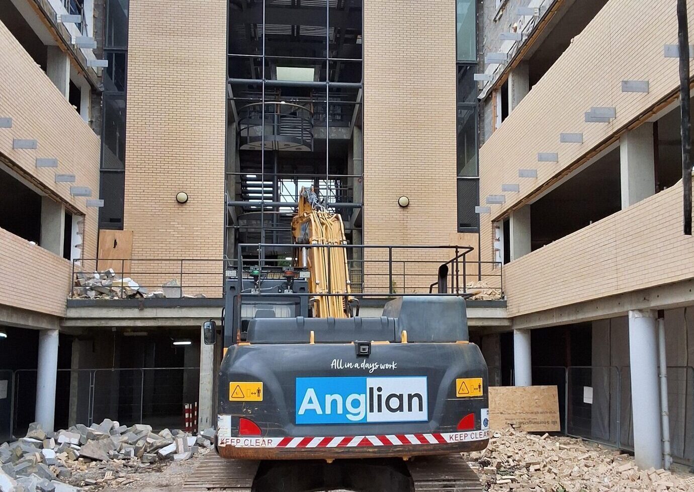 Anglian has undertaken works including partial demolition, internal demolition, alterations and soft strip within three office buildings in Cambridge