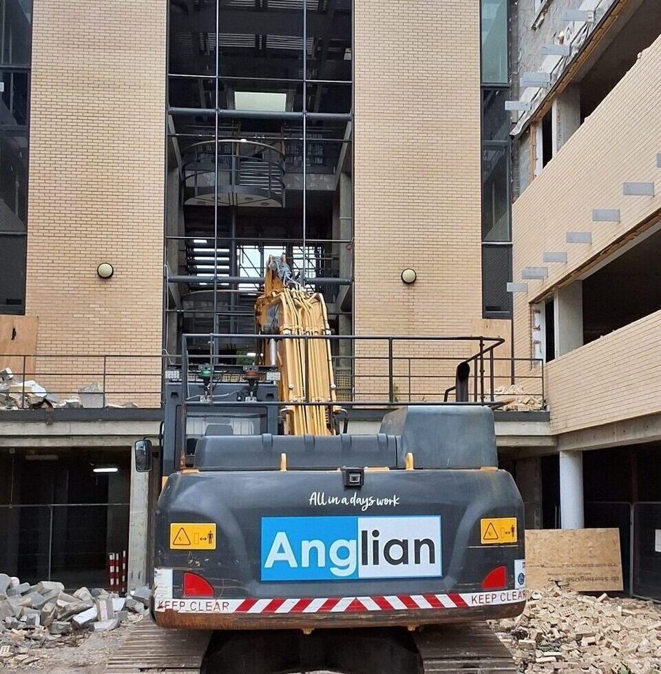 Anglian has undertaken works including partial demolition, internal demolition, alterations and soft strip within three office buildings in Cambridge