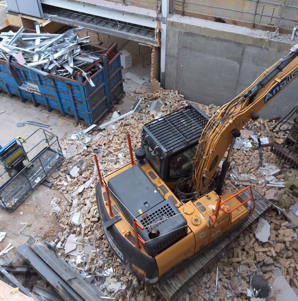 A demolition project in Cambridge undertaken by Anglian