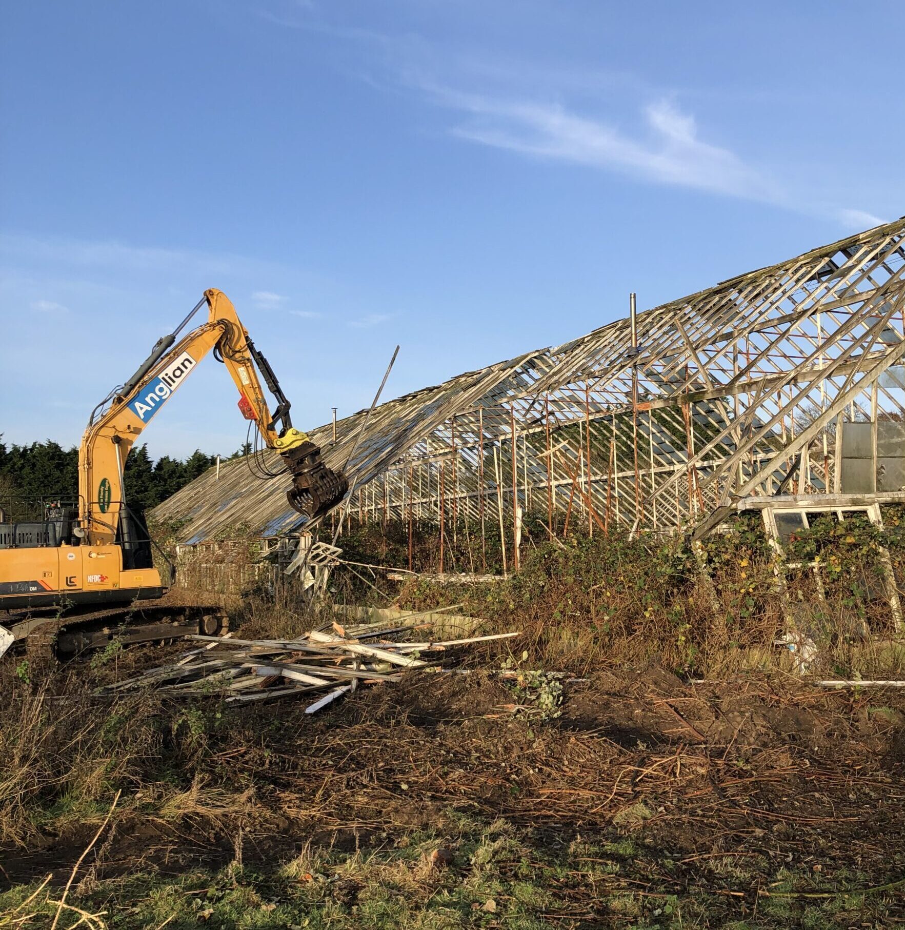 Anglian's expert Demolition, Asbestos Removal and Earthworks teams are working at a former plant nursery to clear the site for Orbit Homes.